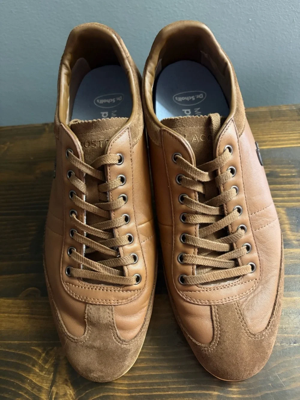 Lacoste Men’s Misano 15 SRM Brown Leather & Suede Low-Top Sneakers Size 11